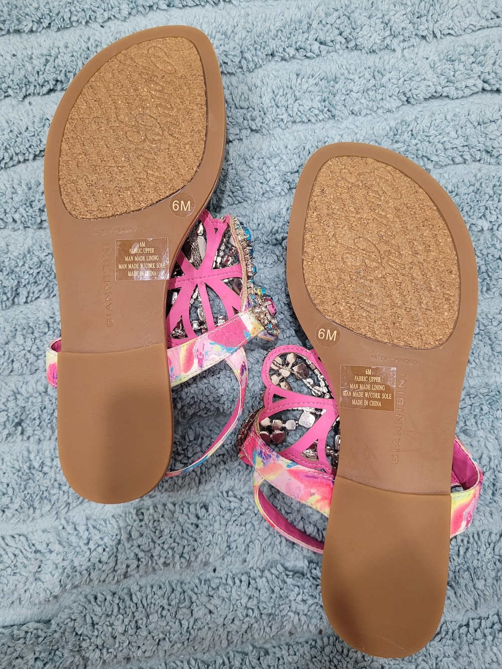 Gianni Bini Butterfly Rhinestone Jeweled T-Strap Sandals Womens Size 6 NEW - Picture 5 of 6